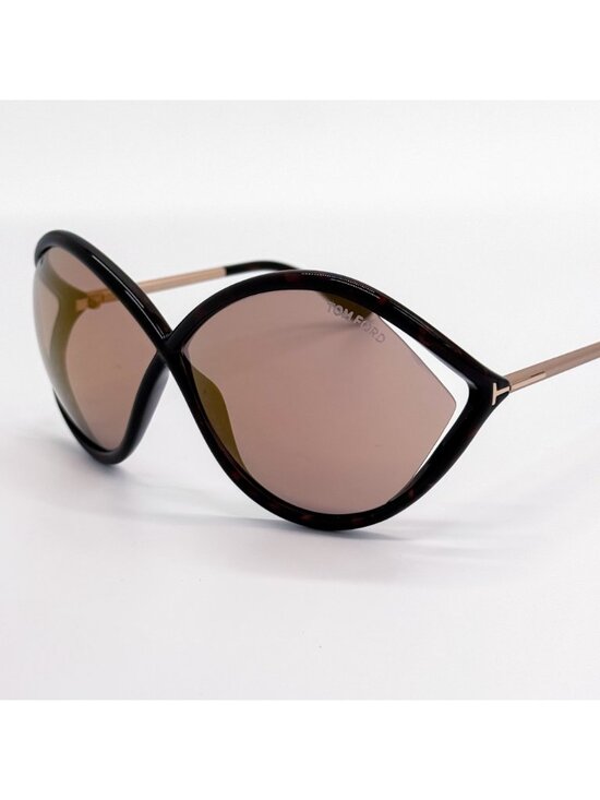 New Tom Ford Liora TF528 52Z  Havana Brown Oversized Women Sunglasses Authentic main image 4